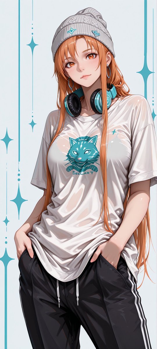 Asuna Yuuki — in a casual outfit, her warm smile and gentle