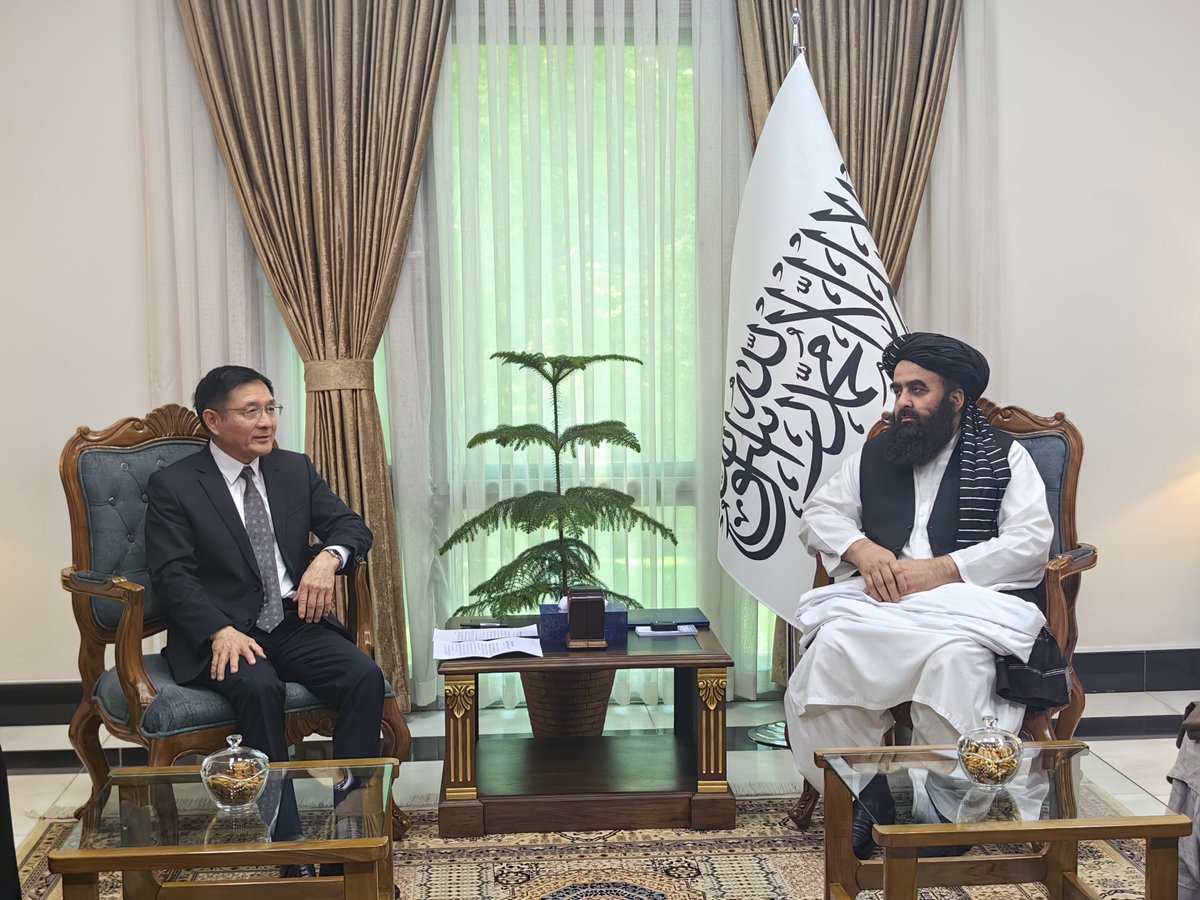 stuartyueh's tweet photo. Good to visit @Afghanistan again recent days meeting w/ Foreign Minister #AmirKhanMuttaqi 11/5/26 and other high level officials. Both sides give positive assessment of  Urumqi process ready working together for peace, security and common develop't. https://t.co/eyq4sfnIxx