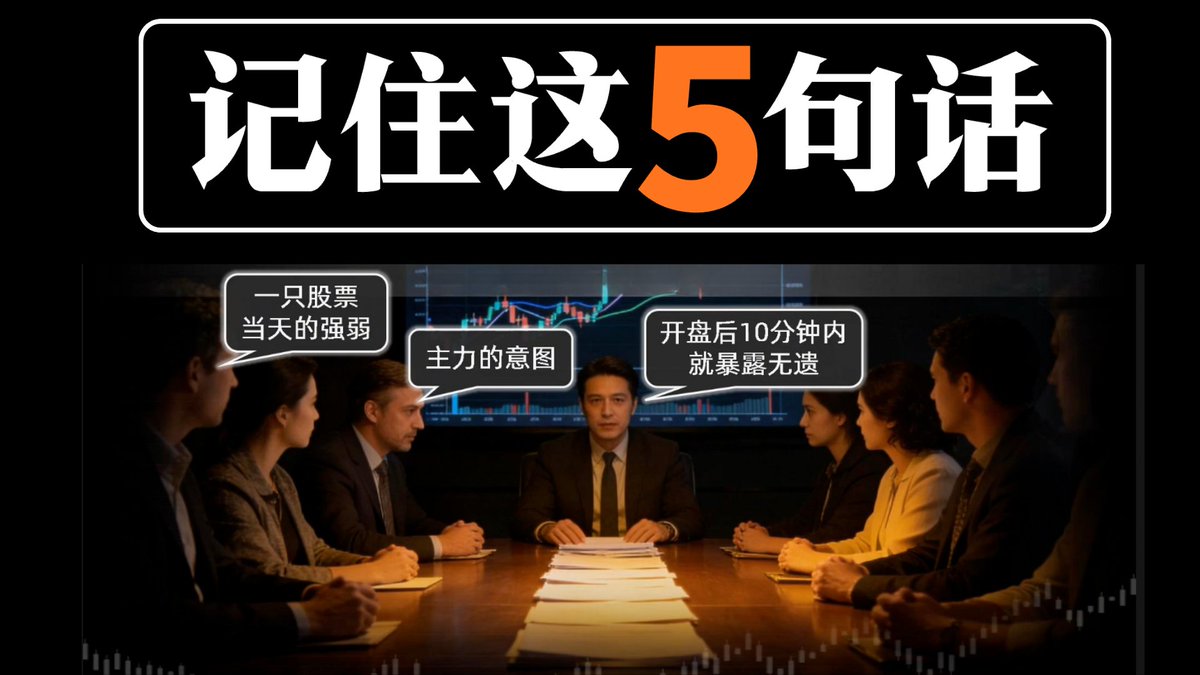 OtherSideBJ's tweet photo. 一只股票当天的强弱、主力的意图，往往在开盘后10分钟内就暴露无遗。特别是小资金的散户，记住这5句话，比盲目学各种战法管用100倍。

徐翔说过：“开盘定生死。”
但多数散户只当一句口号，却不知道，这句话藏着短线盈利的核心密码。
详细拆解👉 https://t.co/rVam91iCSl