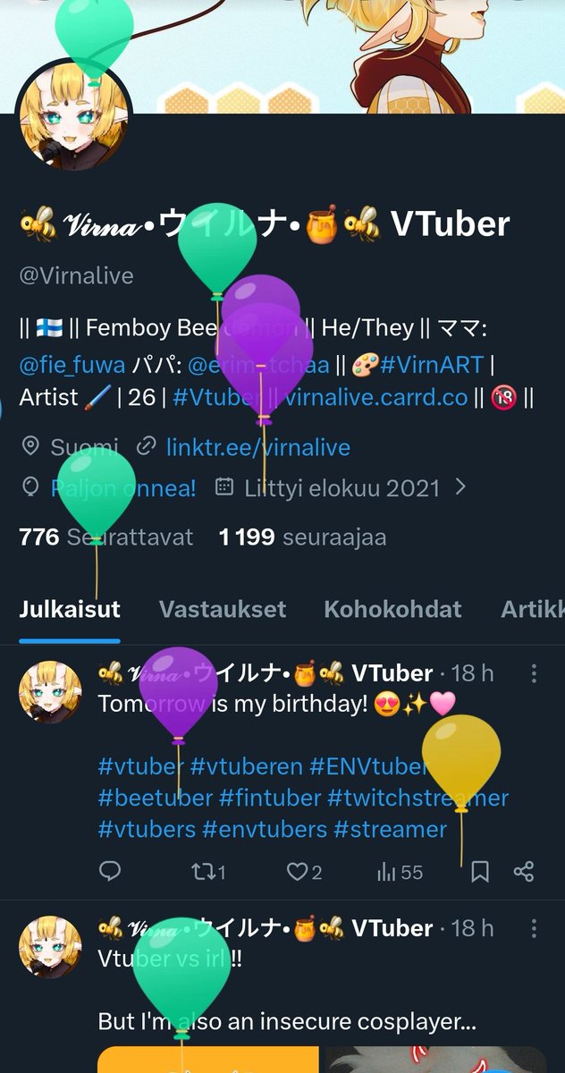 Virnalive's tweet photo. Balloon day!! 😍😍🩷

#vtuber #vtuberen #ENVtuber #beetuber #fintuber #twitchstreamer #vtubers #envtubers #streamer https://t.co/VhgdfscKGo