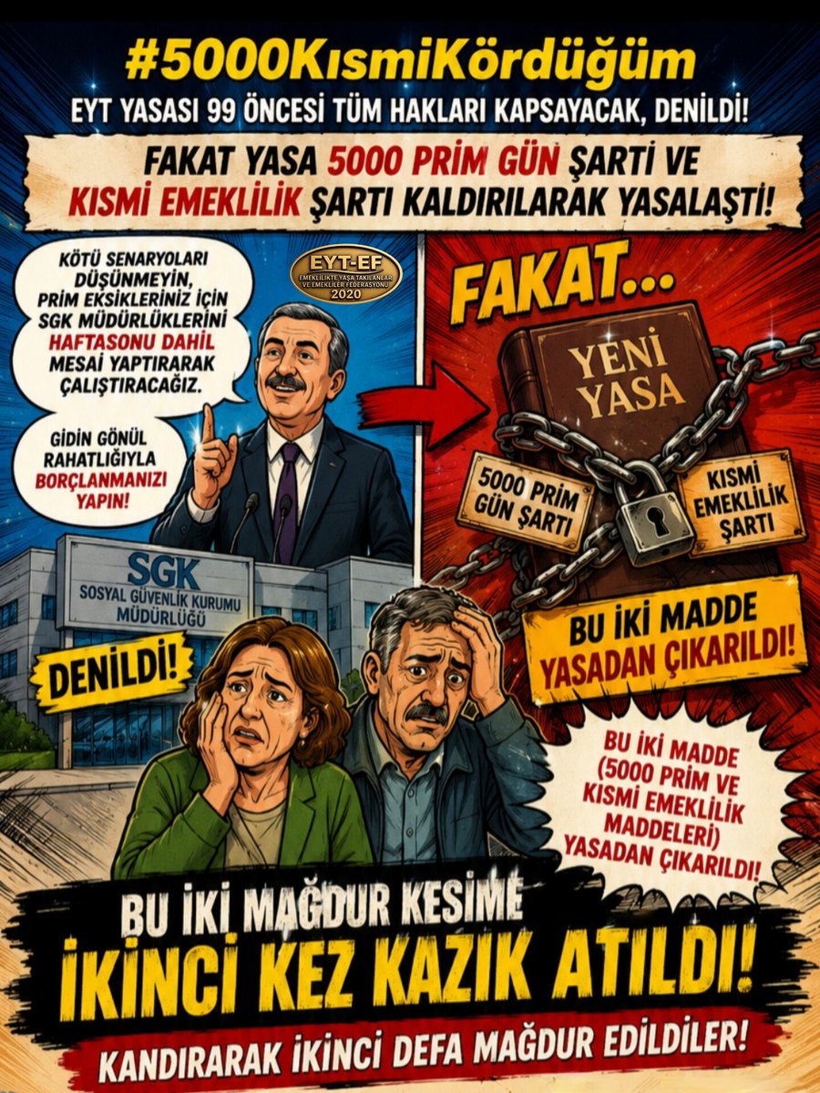 5000 Prim ve Kısmi Emeklilik Haktır!
Devlet sözü senettir!
NOKTA.
<a href="/Akparti/">AK Parti</a>
<a href="/RTErdogan/">Recep Tayyip Erdoğan</a>
<a href="/isikhanvedat/">Prof. Dr. Vedat Işıkhan</a>
<a href="/TBMMGenelKurulu/">TBMM Genel Kurulu</a>

#EmekliBittiAlgınızBitmedi
#5000KısmiKördüğüm