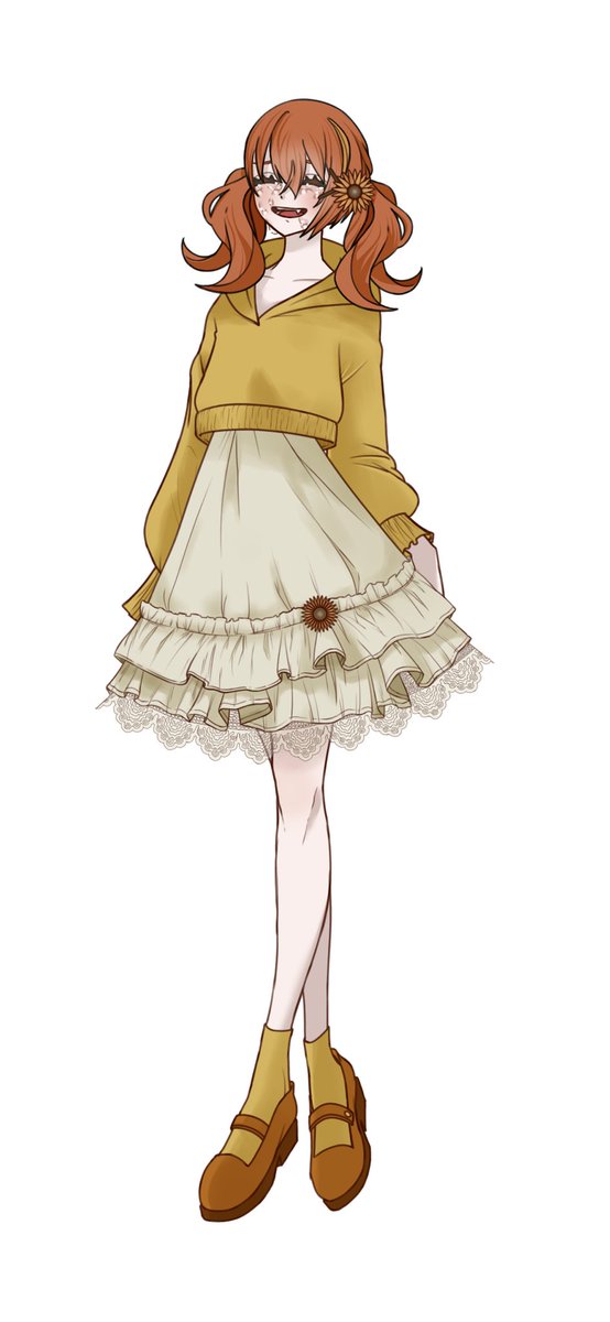 trpg_sora's tweet photo. 数年間陰の作業で嫌がっていたため完成しなかった絵を完成させました、日向夏葵の私服差分です
前の絵から膝小僧に癖というアップデートを少しだけかけました https://t.co/pOqOfOiZmV