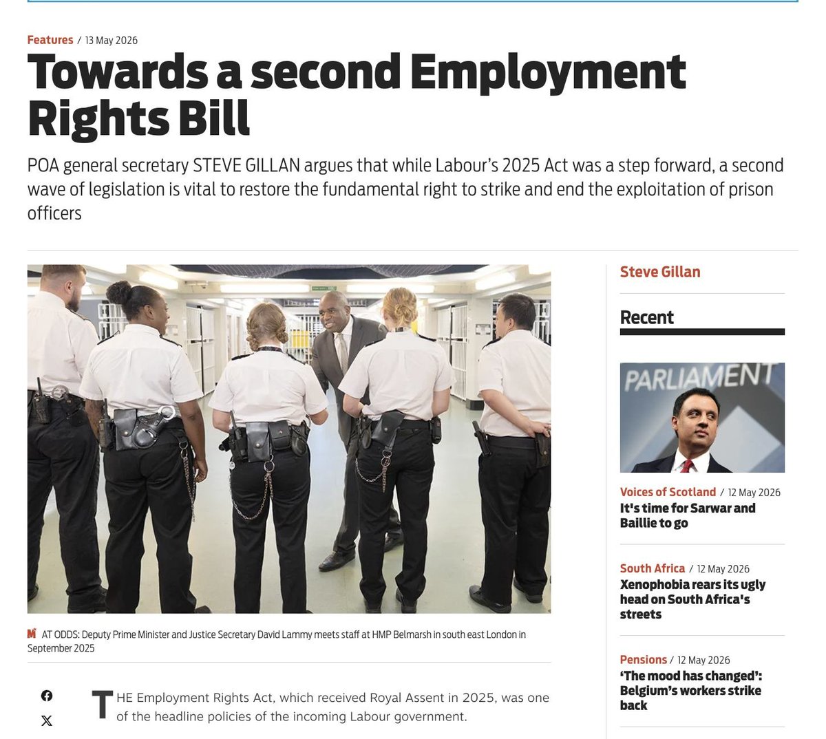 strike_map's tweet photo. Towards a second Employment Rights Bill
Read Steve Gillan, general secretary of the @POAUnion in today's @M_Star_Online .
Sign our pledge to support the campaign for Employment Rights Bill 2: https://t.co/AR8ce0KofO
#StrikeMap #EBR2 #ERB https://t.co/mWj5L9yNRb