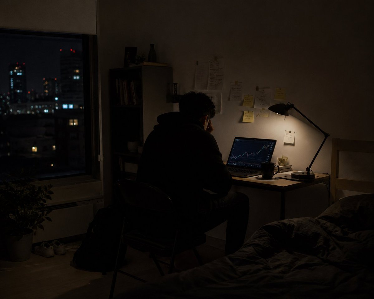 chaxbtbg's tweet photo. There’s a type of exhaustion that has nothing to do with hard work.

It comes from trying to chase a future you believe in while your present life keeps reminding you that survival comes first.

People love talking about dreams as if everyone starts from the same place. They’ll tell you to “take risks,” “follow your passion,” “stay patient,” but they never talk about how mentally draining it is to build something while basic parts of your life still feel unstable.

It’s hard to focus on purpose when you’re thinking about rent.
It’s hard to think long term when short term problems keep showing up every morning.
And that creates a kind of guilt nobody prepares you for.

Because deep down, you start wondering if you’re irresponsible for even trying.

A young man sits in front of his laptop late at night studying charts after a long day of work. Not because he’s obsessed with trading, but because he genuinely believes it could change his life. The problem is, belief becomes difficult to protect when reality keeps interrupting it.

The internet only shows the exciting part of ambition. The breakthroughs. The funded accounts. The “never give up” speeches. Nobody shows the part where you’re learning a skill while silently calculating whether you can afford another bad month.

Nobody shows how discouraging it feels when the people around you begin to look at your dream like it’s a distraction instead of a plan.

So you start living in two worlds at once.

One side of you is trying to survive today.
The other side is trying to build tomorrow.

And those two worlds constantly fight each other.
That’s why so many people quit, not because they lacked talent, but because pressure changes the way you think. It becomes difficult to stay disciplined when every decision feels tied to your financial situation. Difficult to stay patient when your current reality makes urgency feel necessary.

In trading, this becomes even more dangerous.

You’re no longer just taking trades. You’re emotionally attaching your future to every outcome. A winning trade feels like relief. A losing trade feels bigger than it should because your mind immediately connects it to everything else you’re already carrying.

Now fear enters the process.

Not fear of the market, but fear of staying stuck. Fear that time is moving and nothing is changing fast enough.

And that fear quietly ruins decision making.

You force opportunities because you need results now.
You overrisk because slow progress feels unbearable.
You lose emotional control because the dream stopped feeling inspiring and started feeling urgent.

That’s the part nobody talks about.

Chasing a dream is romantic when your needs are already covered. It becomes psychological warfare when they aren’t.
But maybe that’s also why some people become so resilient.
Because when you’ve had to believe in something while life gave you very few reasons to stay hopeful, you develop a level of endurance that comfort rarely creates.

Not loud motivation. Not fake positivity.

Just the ability to keep moving even when nothing around you feels stable yet.

And sometimes, that quiet persistence is the only thing separating the people who eventually make it from the people who gave up one difficult season too early.