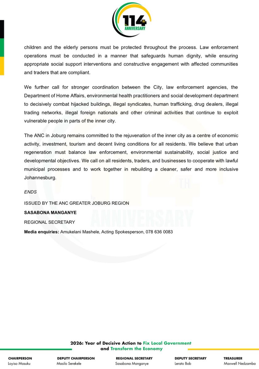 ANC Greater Joburg Region tweet media