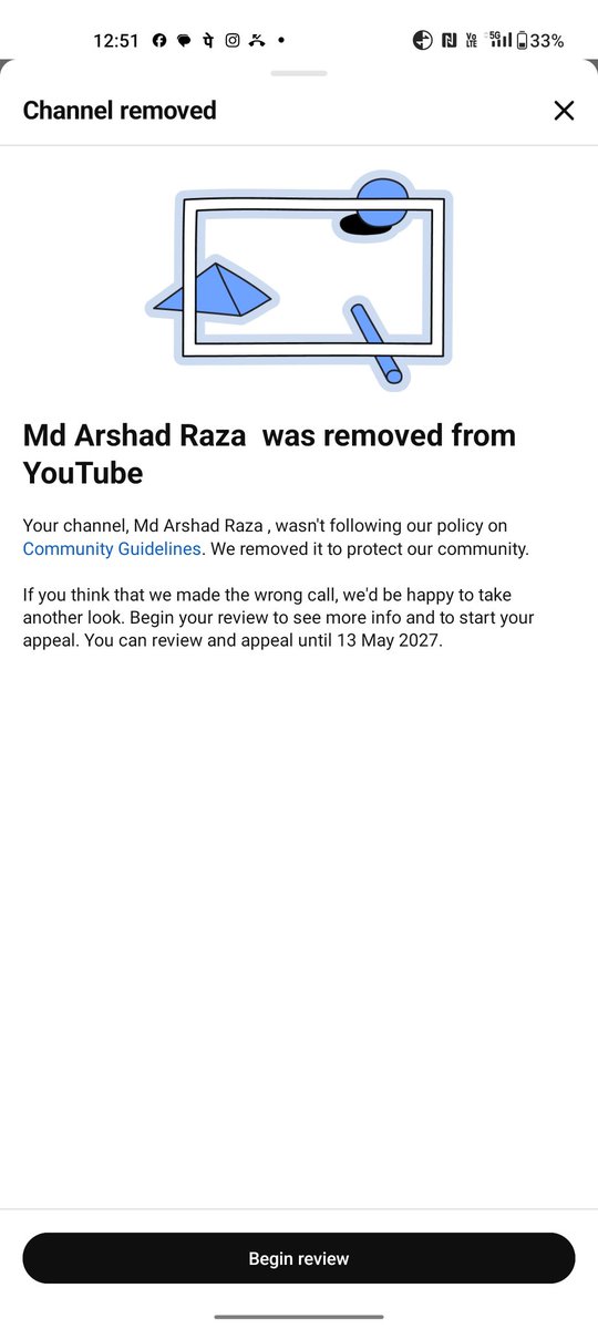 immdarshadraza's tweet photo. Hello @TeamYouTube,
My YouTube channel was removed. It had only 5 Shorts and all were 100% original content created by me. No copyrighted or reused videos were uploaded. I used YouTube Shorts official music in only one video. Please review and help restore my channel. https://t.co/bkOYsdGl6w