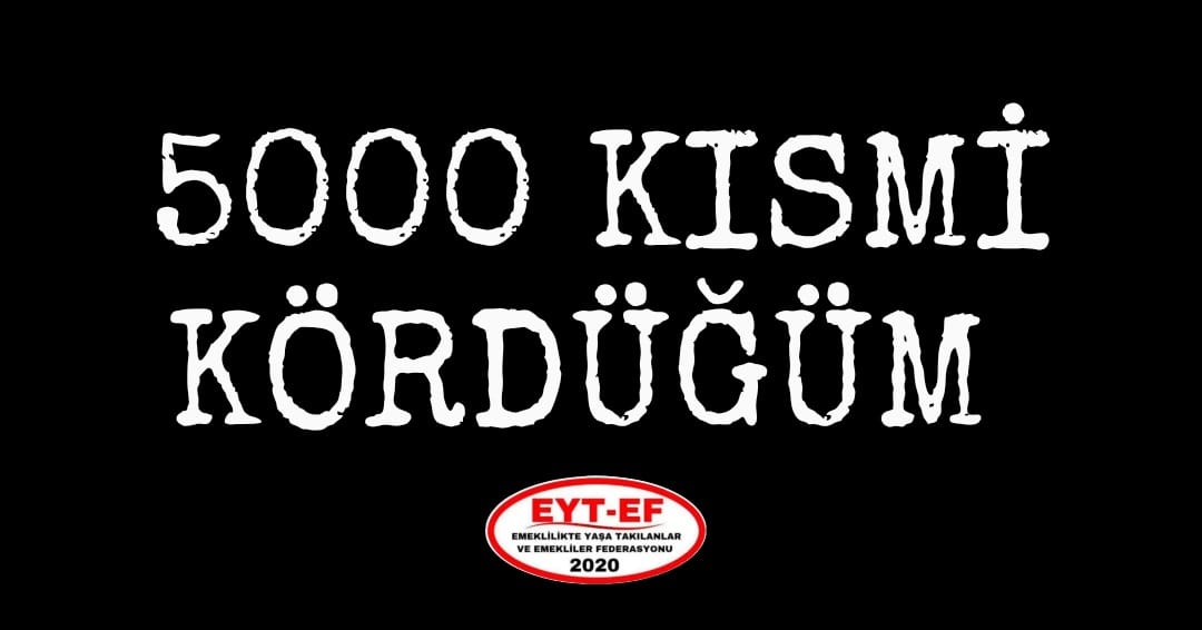 #5000KısmiKördüğüm

5000 Kısmi;
Sistemin ortasında bırakılmış,
Bir hayat mücadelesidir.

Yüzbinlerin hakkını,
Siyasi hesaplara düğümlediniz!

Mağdurları;
Geçim derdine ve borca mahkum ettiniz!

5000 Kısmi'ye ADALET !

#EmekliBittiAlgınızBitmedi
<a href="/RTErdogan/">Recep Tayyip Erdoğan</a>
<a href="/isikhanvedat/">Prof. Dr. Vedat Işıkhan</a>