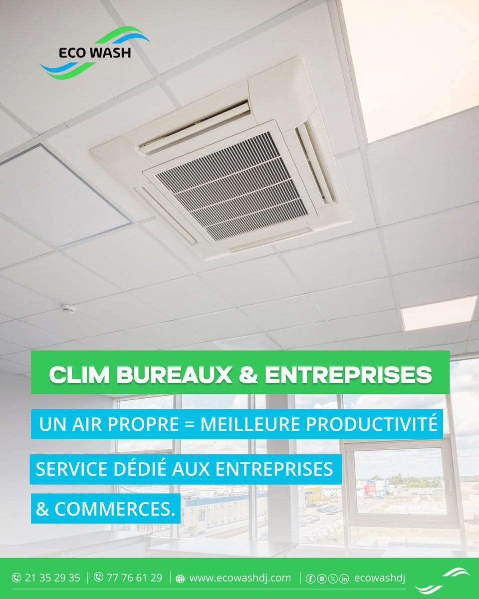 ecowashdj's tweet photo. Un air propre = meilleure productivité  
Service dédié aux entreprises &amp; commerces.  

#EcoWashPro #ClimEntreprise #DjiboutiBusiness https://t.co/SothhQzUEK