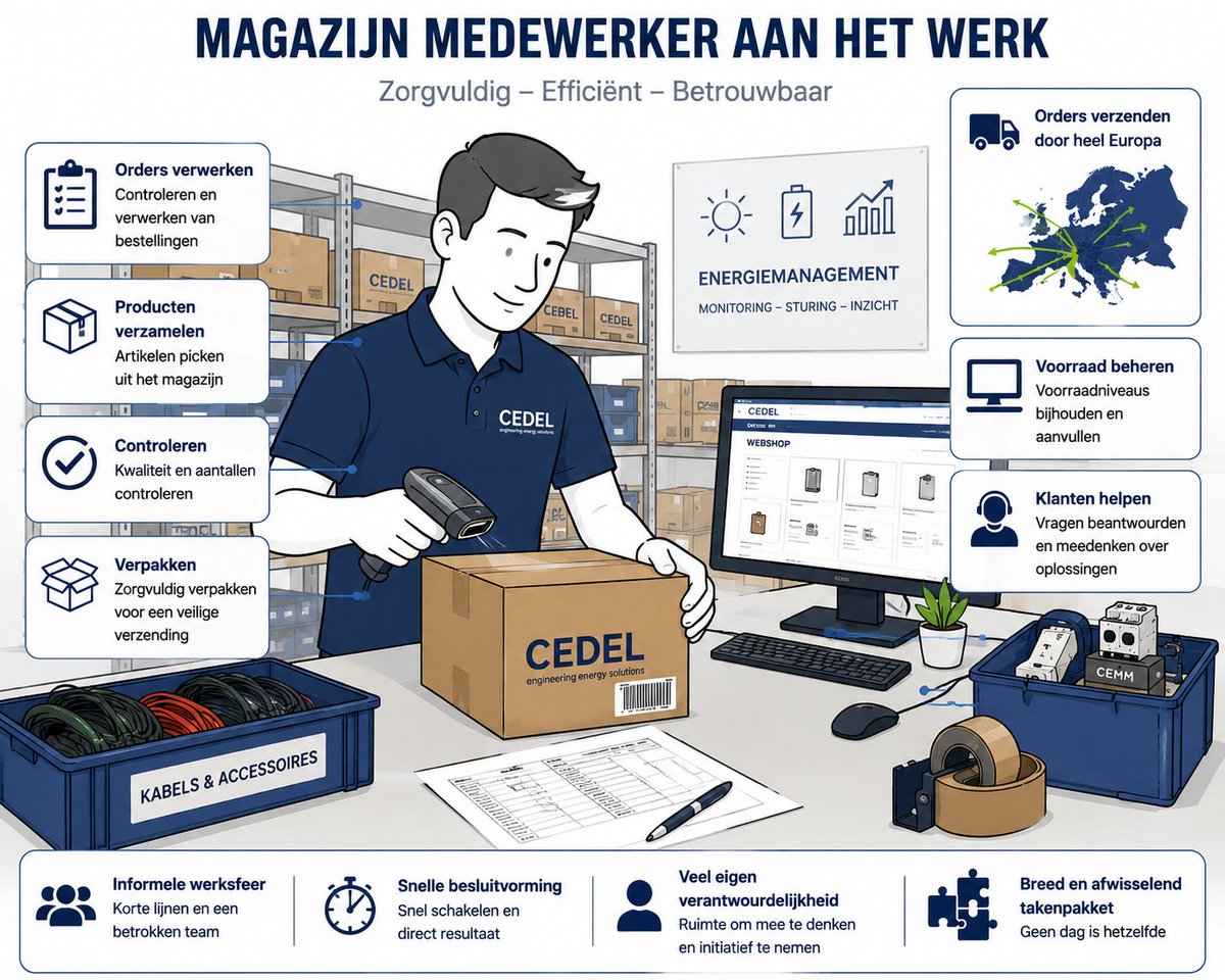 infocedel's tweet photo. Vacature Medewerker Webshop bij Cedel BV – techniek en afwisseling in één functie

Bij Cedel verzenden we dagelijks orders op het gebied van energiemanagement en elektrotechniek — niet alleen binnen Nederland, maar door heel Europa.

Bekijk vacatures https://t.co/EWlAKDYOzs https://t.co/xt6ac72BLz
