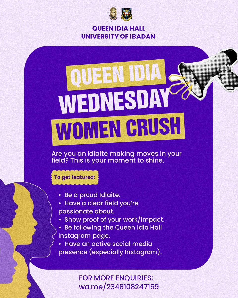 queenidiahall1's tweet photo. Our Wednesday Women's Crush for this week.🔥❤️
Name: Ologunsua Ayotola 
Level: 300
Department: Physiology 
Faculty: Basic Medical Sciences
Life Philosophy: Not everything will go according to plan and that’s okay. Sometimes the setbacks teach more than the destination ever could. https://t.co/4rRcvonf7M