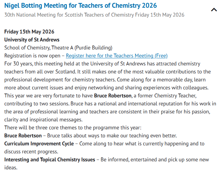 _BrightRed's tweet photo. We've a few conferences this week and looking forward to Chemistry Teaching conference at University of St Andrews this Friday (15th)! It's a great event and free so, if you haven't signed up, click the link! We'll see you there...
https://t.co/7uB9kKxHv4 https://t.co/cWvoN3wcPP