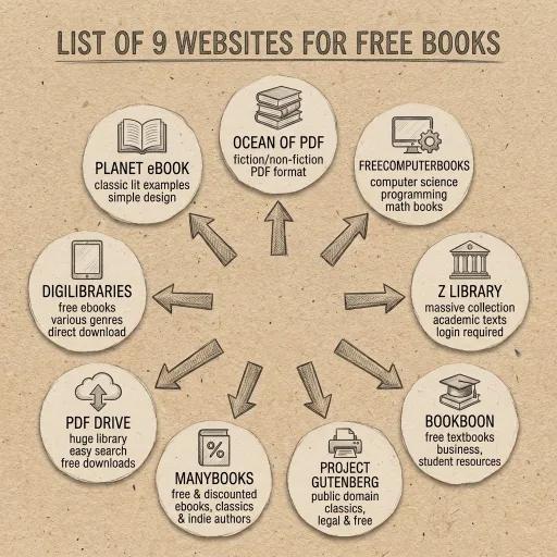 heyDhavall's tweet photo. List of 9 websites where you can download unlimited books for free:

1. Internet Archive
2. DigiLibraries .com
3. ManyBooks .net
4. FreeComputerBooks
5. Standard Ebooks
6. LibriVox .org
7. Gutenberg .org
8. OpenLibrary .org
9. BookBoon .com https://t.co/Efa0UpObHI