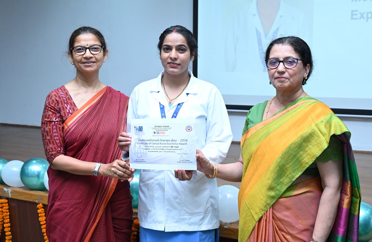 SRHUniversity's tweet photo. Himalayan Hospital, SRHU celebrated International Nurses Day 2026 under the theme “Our Nurses. Our Future. Empowered Nurses Save Lives,” honouring the dedication, leadership, and compassionate service of the nursing fraternity. #InternationalNursesDay #SRHU https://t.co/a8YR0a4XmM