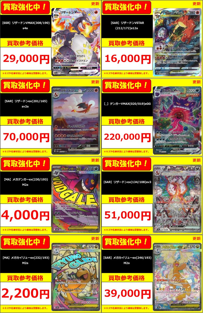 ポケカ】買取情報⑥ 【SSR】リザードンVMAX(308/190) ￥29000 【SAR