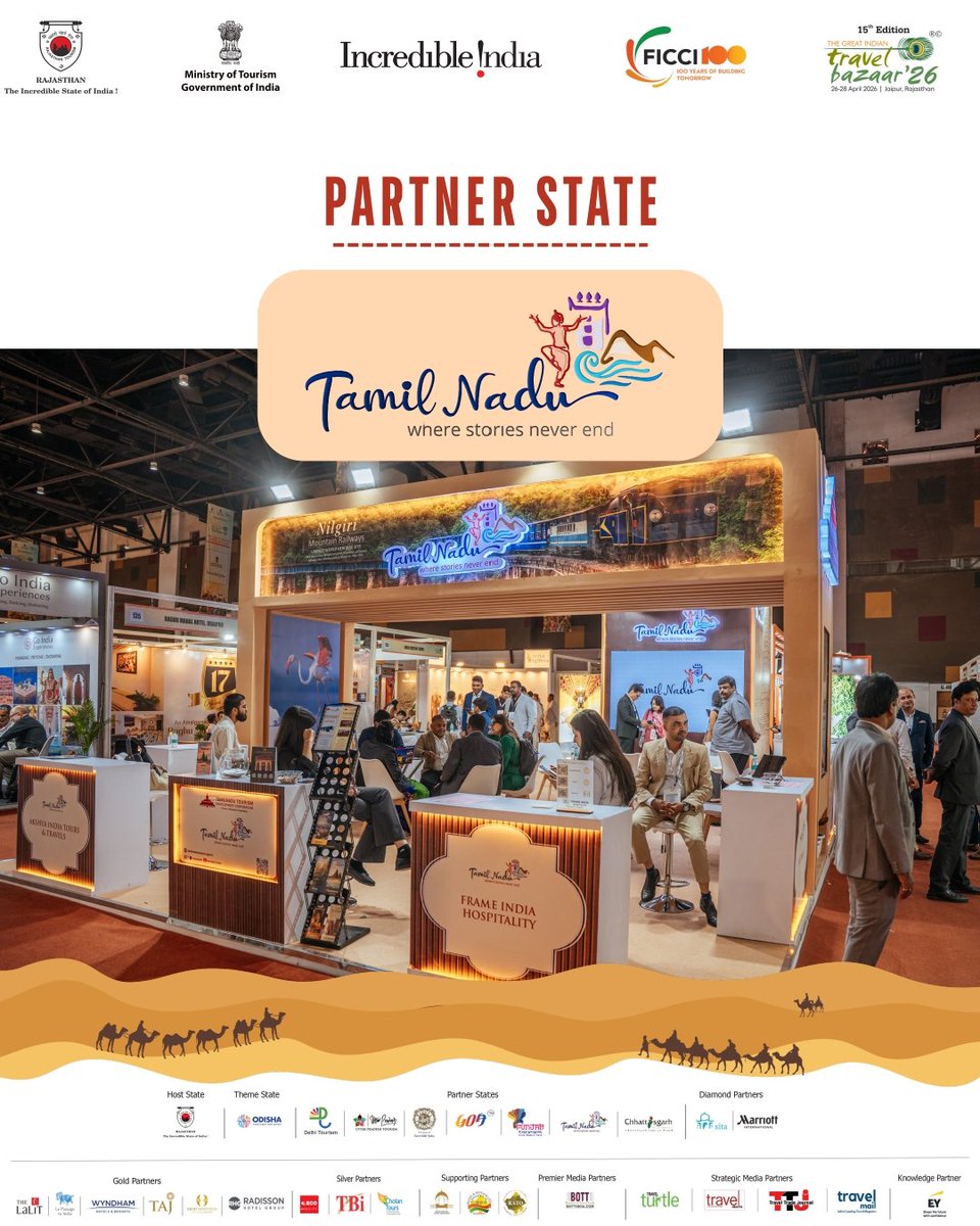 TheGITB's tweet photo. Tamil Nadu at GITB 2026 was a masterclass in living heritage.

From ancient architecture to traditions that have never stopped evolving, the state connected with international buyers looking for depth, culture and experience. The stories here truly never end.

@ficci_india
@tntourismoffcl

#GITB2026 #TamilNaduTourism
