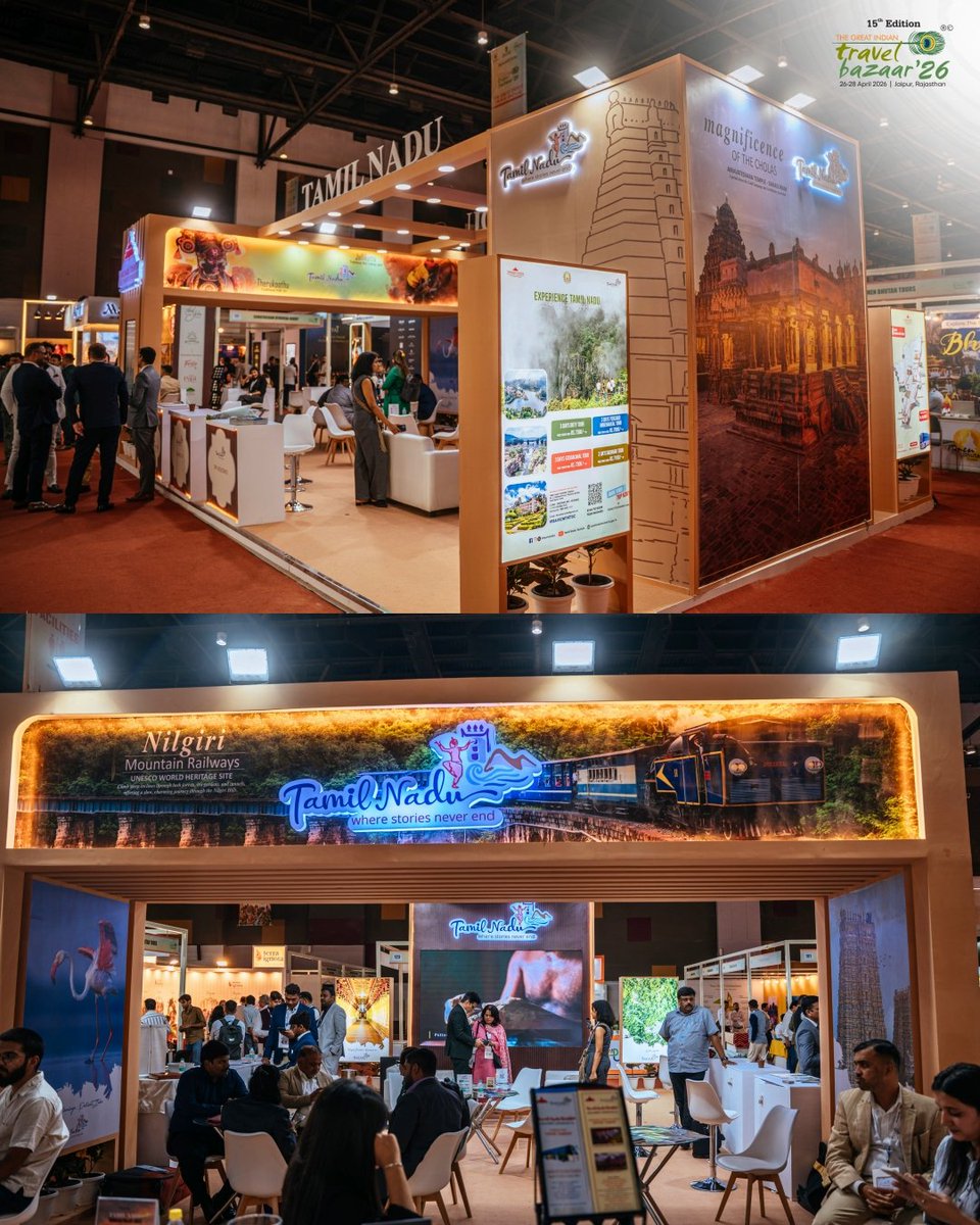 TheGITB's tweet photo. Tamil Nadu at GITB 2026 was a masterclass in living heritage.

From ancient architecture to traditions that have never stopped evolving, the state connected with international buyers looking for depth, culture and experience. The stories here truly never end.

@ficci_india
@tntourismoffcl

#GITB2026 #TamilNaduTourism