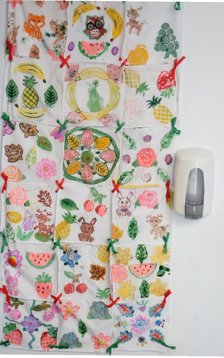 MillbrookJunior's tweet photo. Year 4 enjoyed creating their William Morris inspired fabric designs in Design Technology. They used printing added embellishments using different stitches, free hand painting  or adding buttons.  The designs from each class have be joined together to create a large wall hanging. https://t.co/kj0NLdbeoz