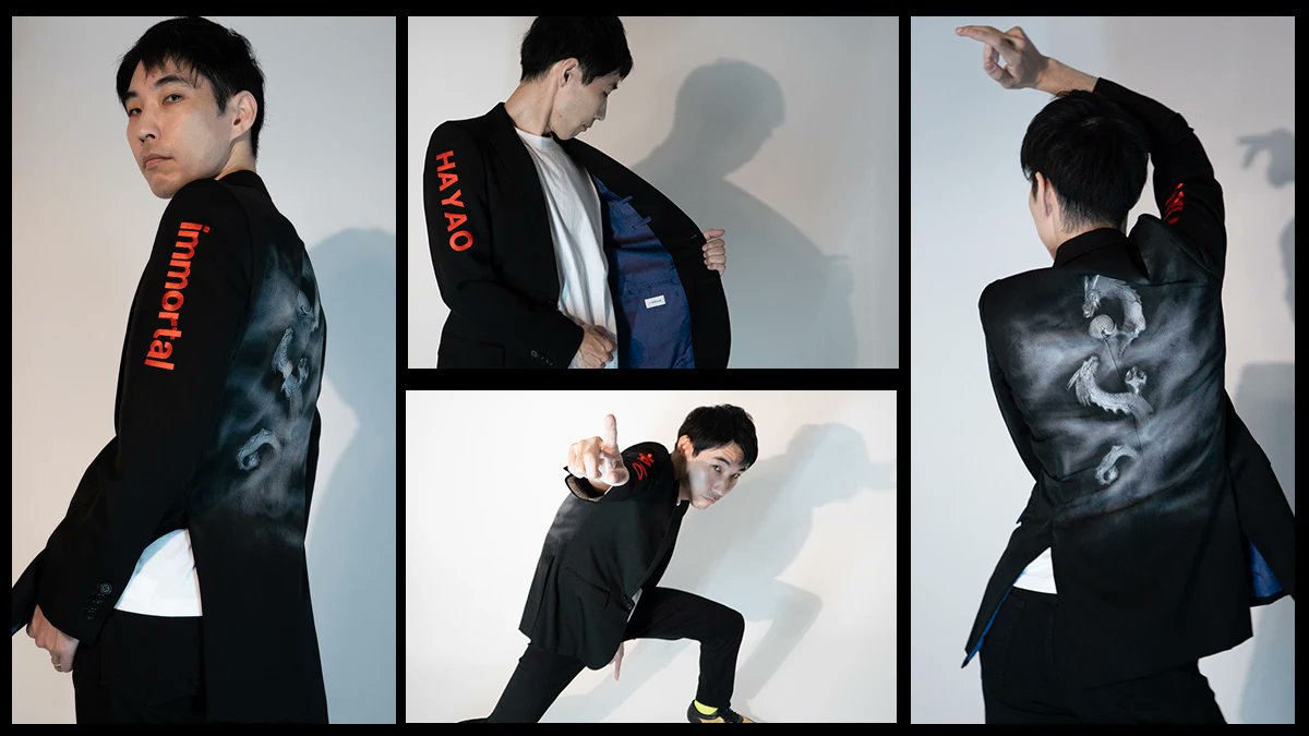 GA20231012's tweet photo. immortal Uniform Jacket Style 🐉

Player: Hayao

Game: Street Fighter III: 3rd Strike, Monomane Championship, etc.

Uniform Design Theme: Two Dragons

#IMMWIN https://t.co/jBFbGR9EMw