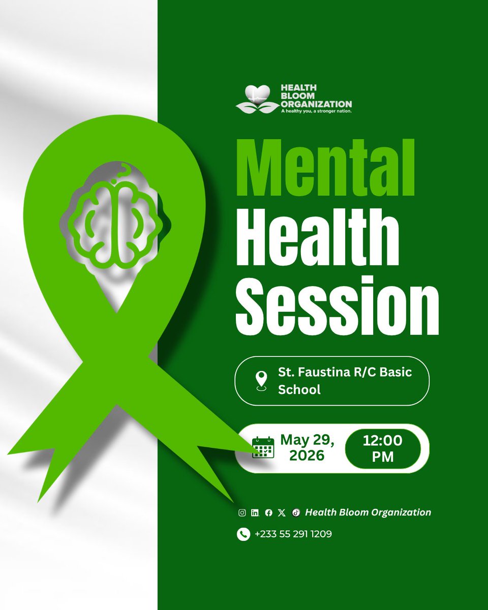 Health_Bloom212's tweet photo. We are heading to St. Faustina R/C Basic School on May 29th for a vital session on mental health. We’ve seen the smiles; now we want to support the minds! https://t.co/HHbkUPnh0B