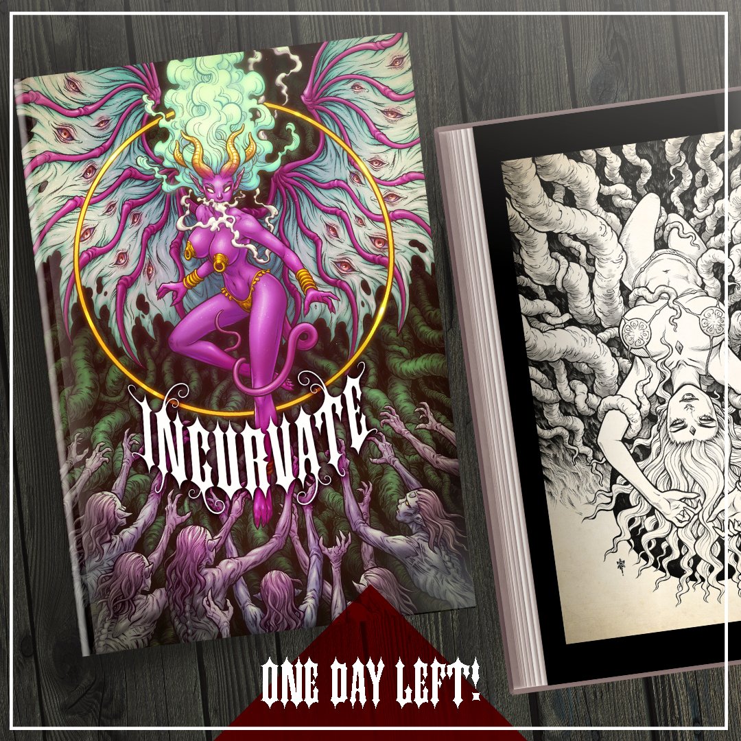 RenieDraws's tweet photo. My pinup artbook INCURVATE closes TOMORROW!!
Nab this bad girl, and the coveted TIDDELITH bundle, while you can!  🖤
https://t.co/HBrN5i1tDf
#artist #art #crowdfunding https://t.co/46nxflvmPc