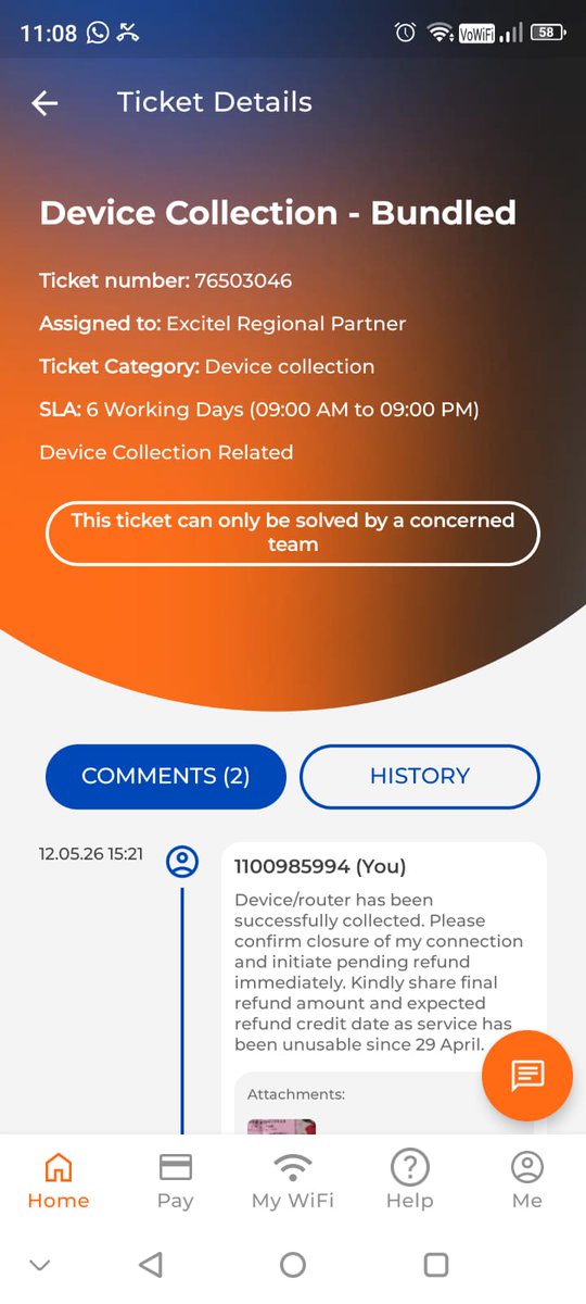 Rvsumit73's tweet photo. @excitel_rocks Maine vendor ko call kare usne bola usne ticket close kar de hai par abhi bhi ticket close nahi hue hai Excitel apne vendor say baat karo or bolo ticket close kare jaldi sey jaldi https://t.co/OO1ZHgJDQd