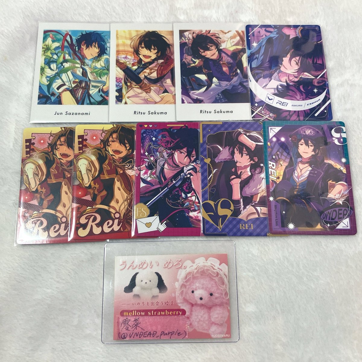UNDEAD_purple's tweet photo. 【交換】あんスタ あんさんぶるスターズ!! ぱしゃっつ オンリーコレクション 

譲：ジュン 凛月 零

求：望見( debut collection2/開花前後各②)

4:4の交換希望

異種かつ求が未発売品のため難しいとは思いますがよろしくお願いします

#零菜_取引 https://t.co/lgSnMlzqCB