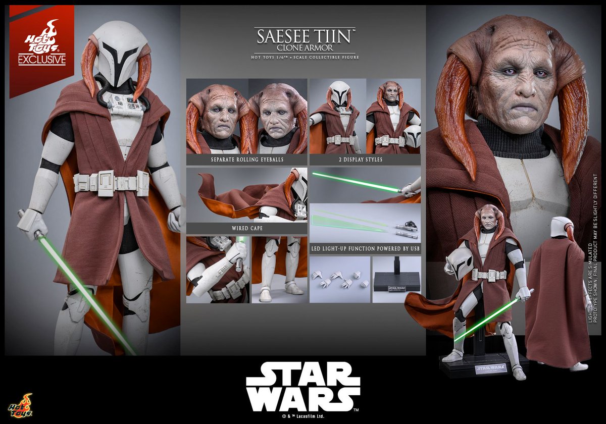 preterniadotcom's tweet photo. Hot Toys Star Wars: The Clone Wars 1/6 Scale Saesee Tiin. https://t.co/lSLK7QXLoT