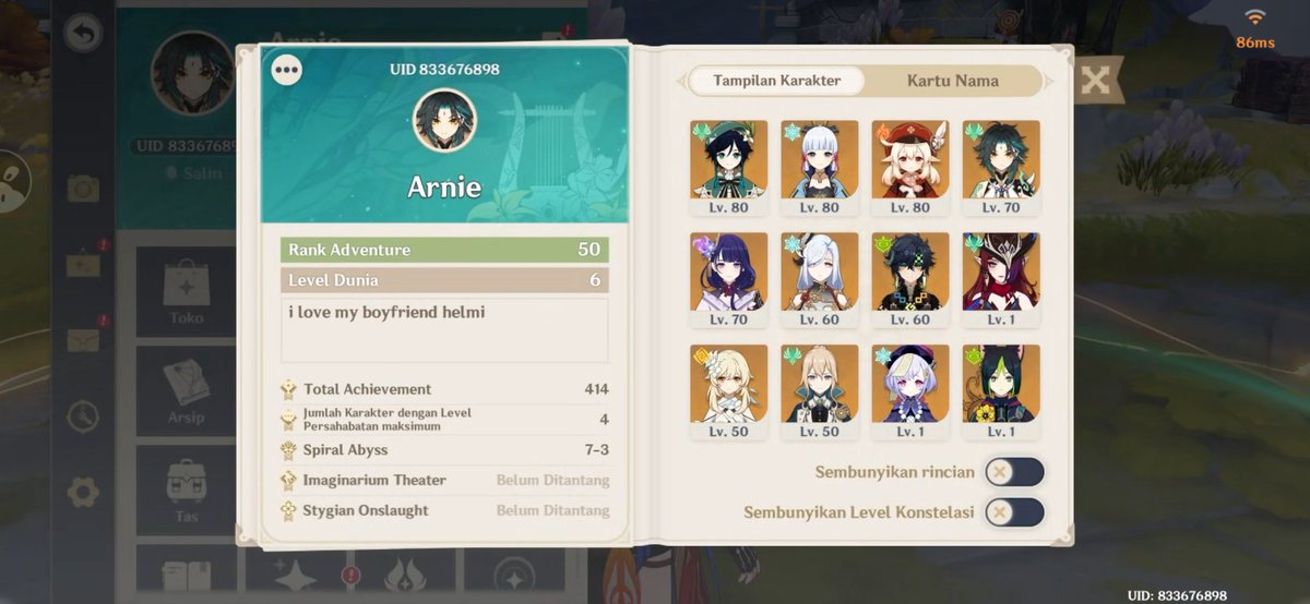 naayeonbb's tweet photo. wts. primo 2900, price offer.
ar tinggal ascend 
B5⭐ Limited : Venti, Xiao, Kinich, Chasca, Shenhe, Raiden, Ayaka, Klee.
- B5⭐ : Qiqi, Lumine, Jean, Diluc, Tighnari

#zonauang https://t.co/or1e2FrpIN