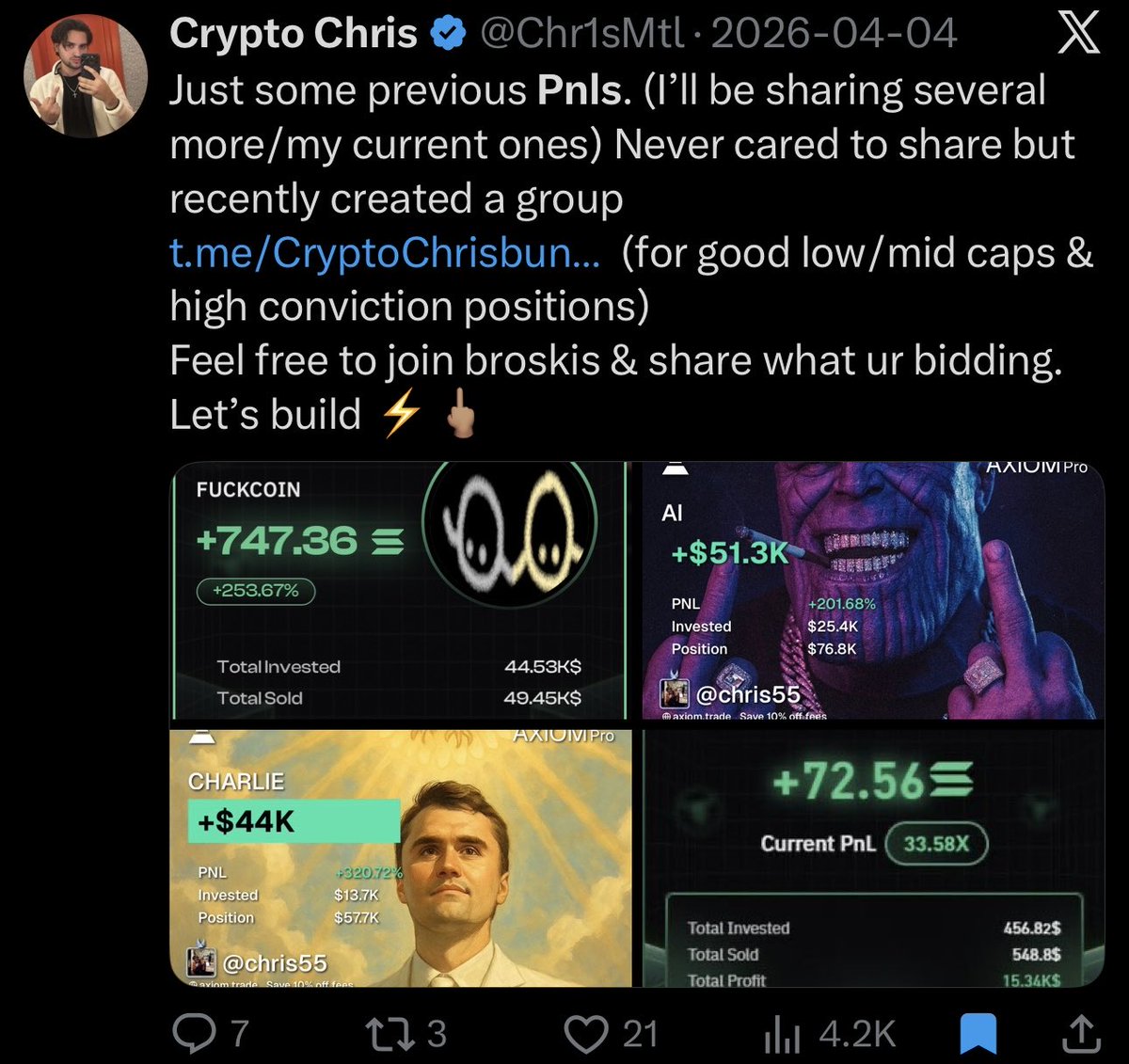 Crypto Chris tweet media