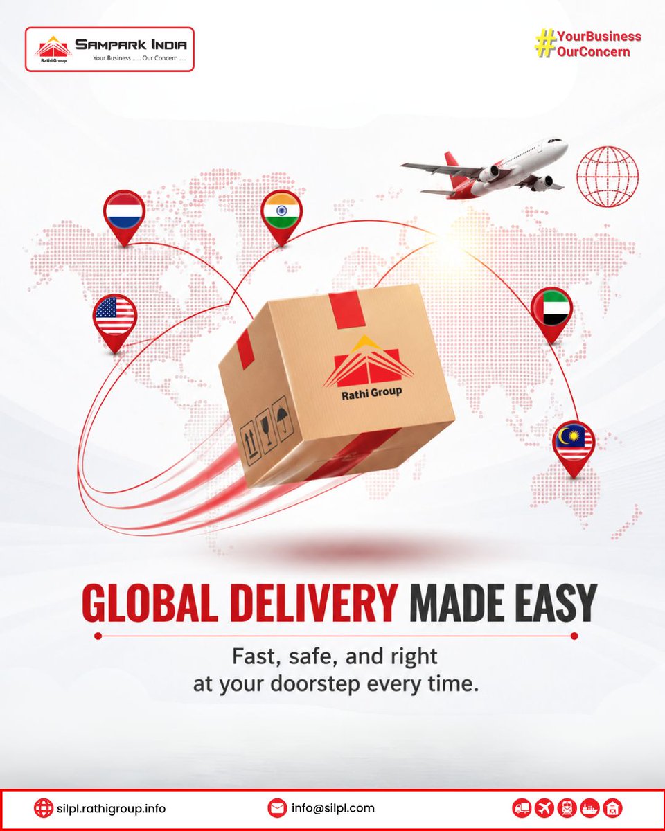SilplIndia's tweet photo. Delivering Beyond Borders, Connecting Businesses Worldwide!
With #SamparkIndiaLogistic, your shipments move faster, safer, and smarter across the globe.

#SamparkIndia #OneSolution #Logistics #Shipping #Transport #AirCargo #Trucking #RailFreight #SafeShipping #FastTransport https://t.co/5BnLzAf4mw