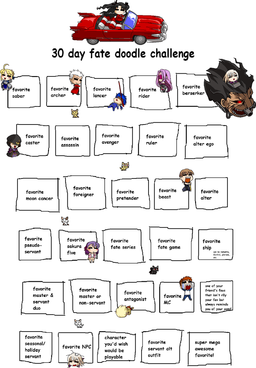 golshishishishi's tweet photo. i couldn't find the 30 day fate art challenge i wanted to do so i just made my own ^_^ https://t.co/tzLt36GR1j