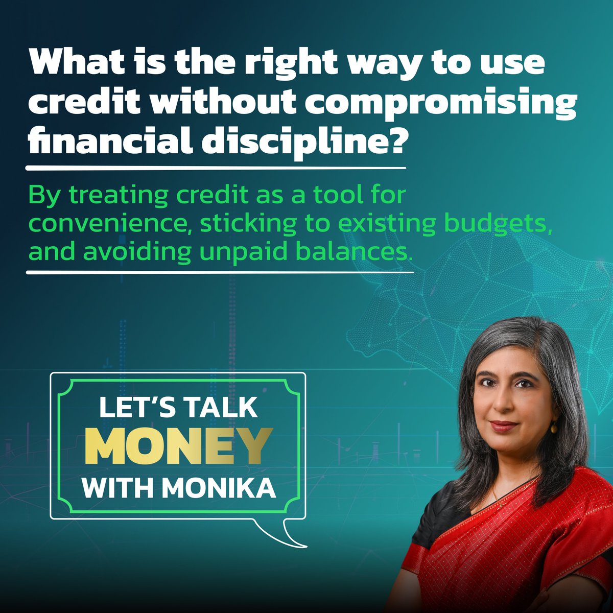 monikahalan's tweet photo. Roshni Menon from Bangalore asks: How one should use a credit card - similar to how you said there needs to be 3 bank accounts - how would a credit card usage tie into this?

Listen to the full answer in episode 112 of #LetsTalkMoneywithMonikaHalan

Spotify - https://t.co/SuB38ZQsDY
Apple Podcast - https://t.co/lVZ6IV0U5F
Amazon Music - https://t.co/DKzfTpvBCh
Jiosaavan - 
https://t.co/a3abR7WZ00