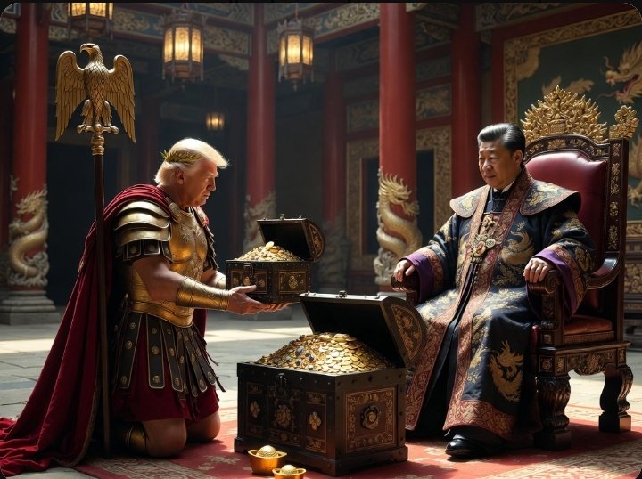 MuhibKhanbjr's tweet photo. The Roman King is visiting the Chinese Emperor to pay tributes after losing the war against the Persian Empire.
#USChina #ageofempiresII 
@realDonaldTrump @MFA_China https://t.co/D7CzZlrCQs