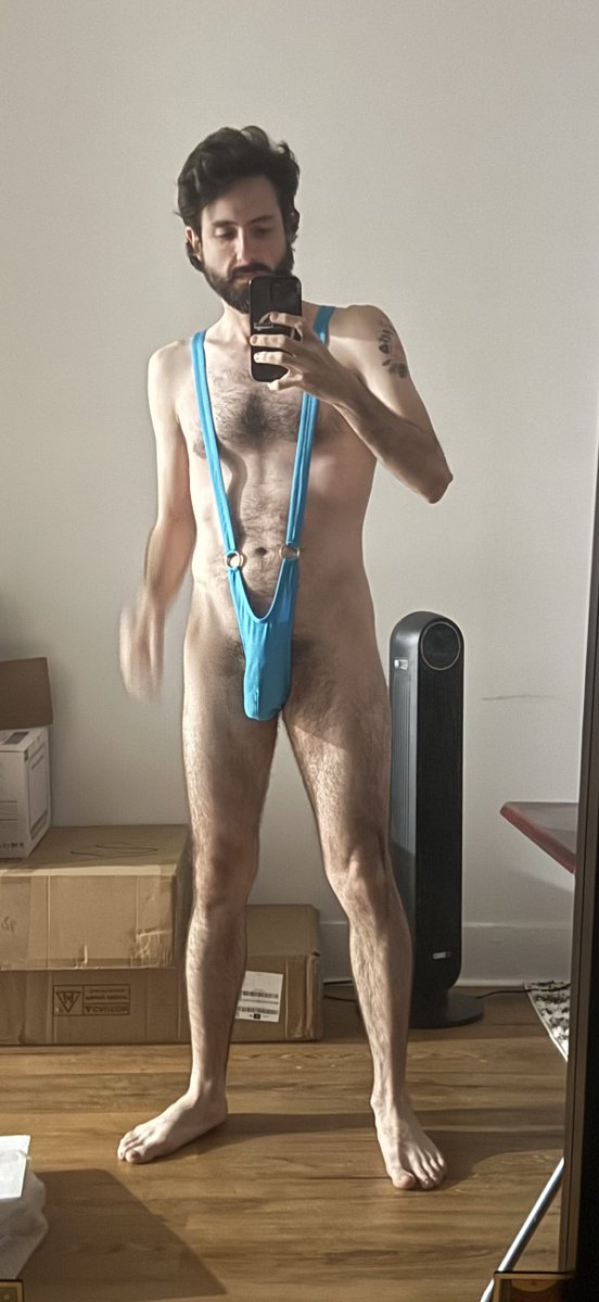 sailorstarlite's tweet photo. blue or green? #borat #mankini https://t.co/c0Y2ML0kci