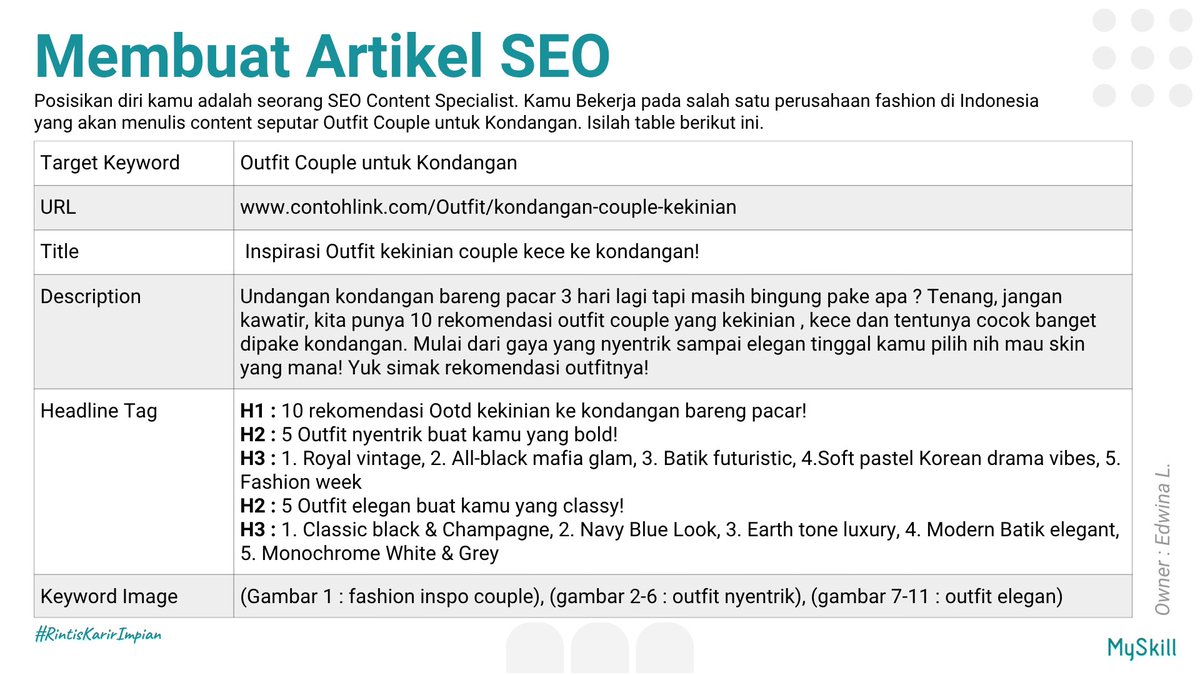 Winaly_'s tweet photo. -MySkill Mini Task-
Hi, this is my very first time joining the free “short class” by @myskill_id
The class was very beginner friendly for those who wanted to gain new knowledge in digital marketing. It’s also fun and no pressure at all. You guys should try!
#learnatmyskill https://t.co/x645ME7FjM