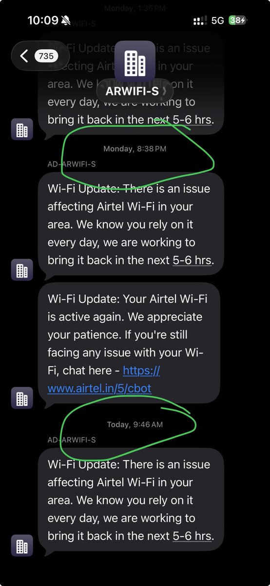Datir007's tweet photo. @airtelindia Fiber services have been down 3 times in the last 2 days, each time with messages saying restoration in 5–6 hours. This is unacceptable reliability. I’ve already raised multiple complaints to technical head Ritesh Sharma with no resolution.

DSL ID: 0732417975925 https://t.co/tOjBG8FKCB