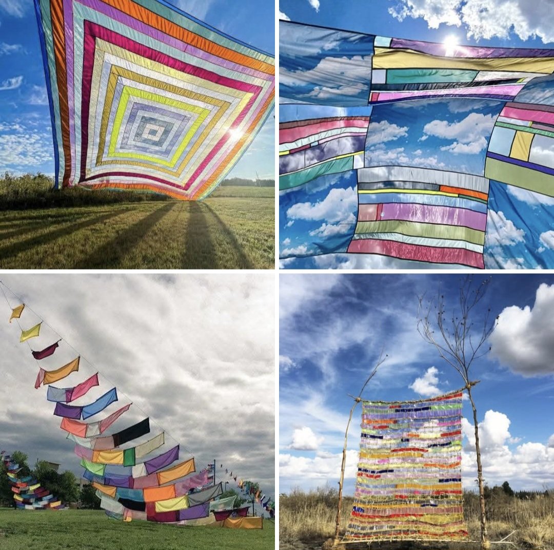 womensart1's tweet photo. Rachel Hayes, contemporary artist who creates textile based largescale outdoor (and indoor) site specific  installations #WomensArt #TextileArtWeek https://t.co/iZrneQ8s0R