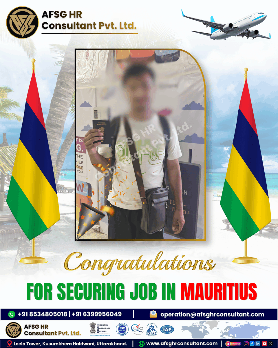 Another Successful Placement by AFSG HR Consultant Pvt. Ltd. 

Get Daily Overseas Jobs
Join our WhatsApp channel for instant job updates:
👉 whatsapp.com/channel/0029V