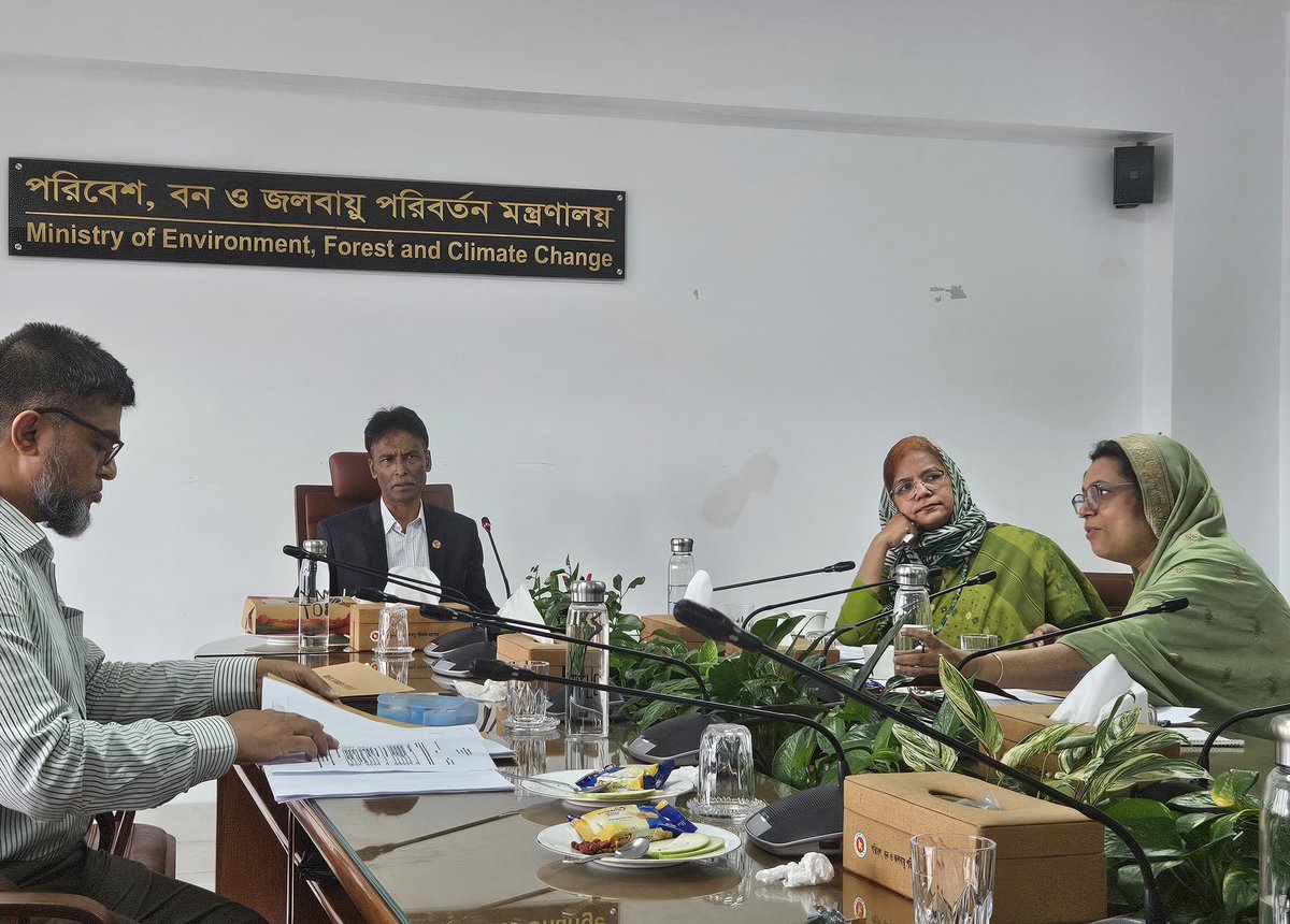 UNIDOBD's tweet photo. 6th Project Steering Committee (PSC) meeting held under the sustainable plastics use and marine litter in #Bangladesh project held with senior DoE and MoEFCC officials, alongside project team. https://t.co/KgJB0fA2GV