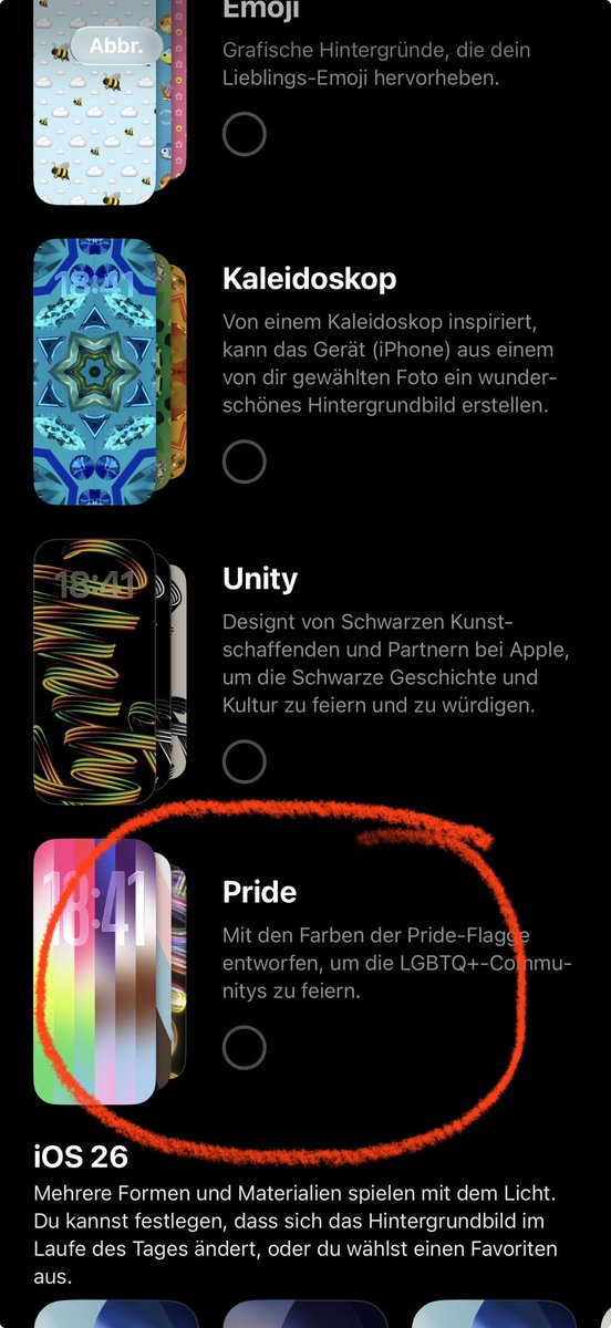 brindlinger_a's tweet photo. Wieso kann ich die neuen Wallpaper unter iOS 26.5 nicht laden? 🤔 https://t.co/ZNm3mi5tE4