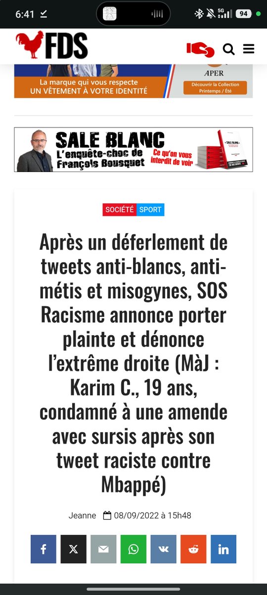 Fdesouche.com est une revue de presse tweet media