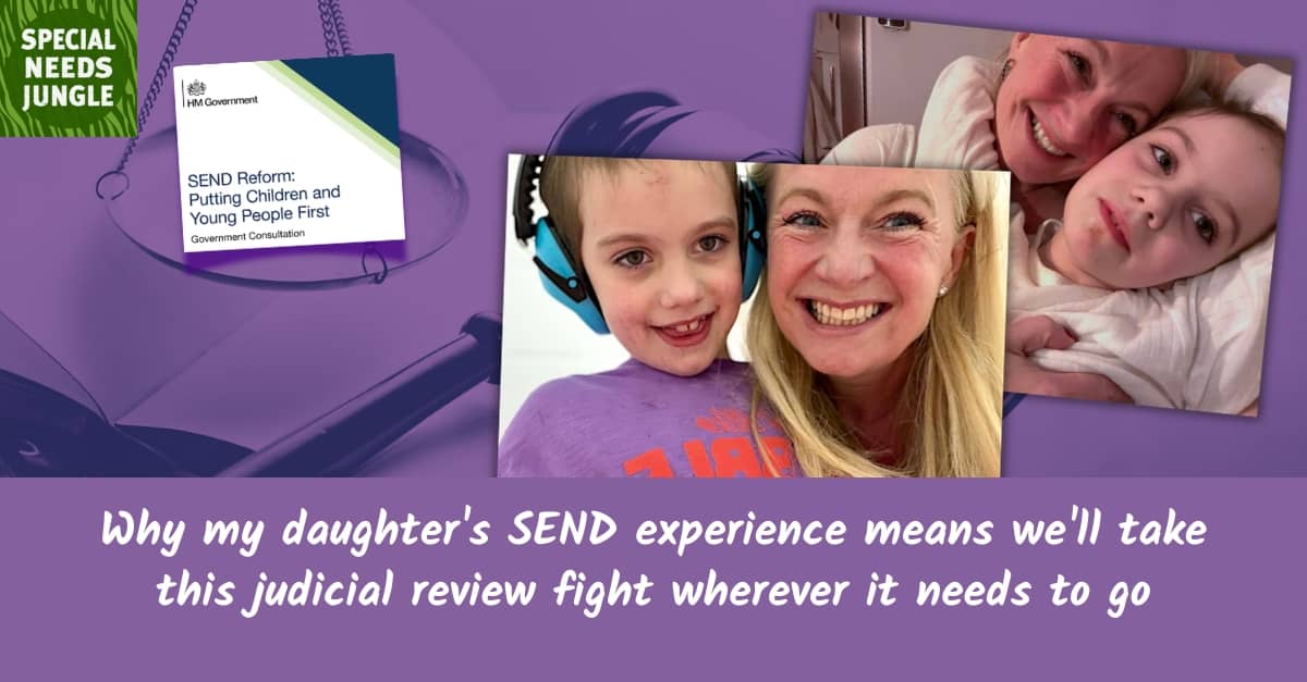 SpcialNdsJungle's tweet photo. NEW POST: Melissa Hayhurst, who, with her disabled daughter, has launched a judicial review of the DfE's SEND consultation, explains why Jessica's experience means they'll take the fight wherever it needs to go https://t.co/Ophia0dTWA https://t.co/A43lK4TzCe