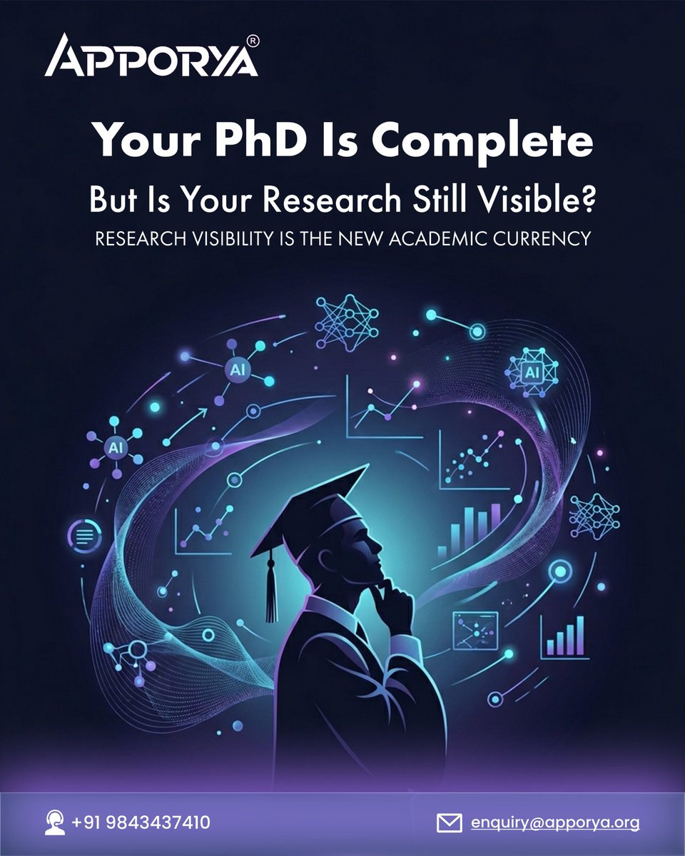 apporya's tweet photo. 🎓 Most researchers think the PhD journey ends after thesis submission.

#PhDLife #ResearchScholar #AcademicResearch #ResearchVisibility #AIResearch #HigherEducation #ResearchImpact #PhDJourney #ResearchCommunity #AcademicSuccess #ScholarLife #ResearchInnovation  #Apporya https://t.co/s3Z66GeEWu