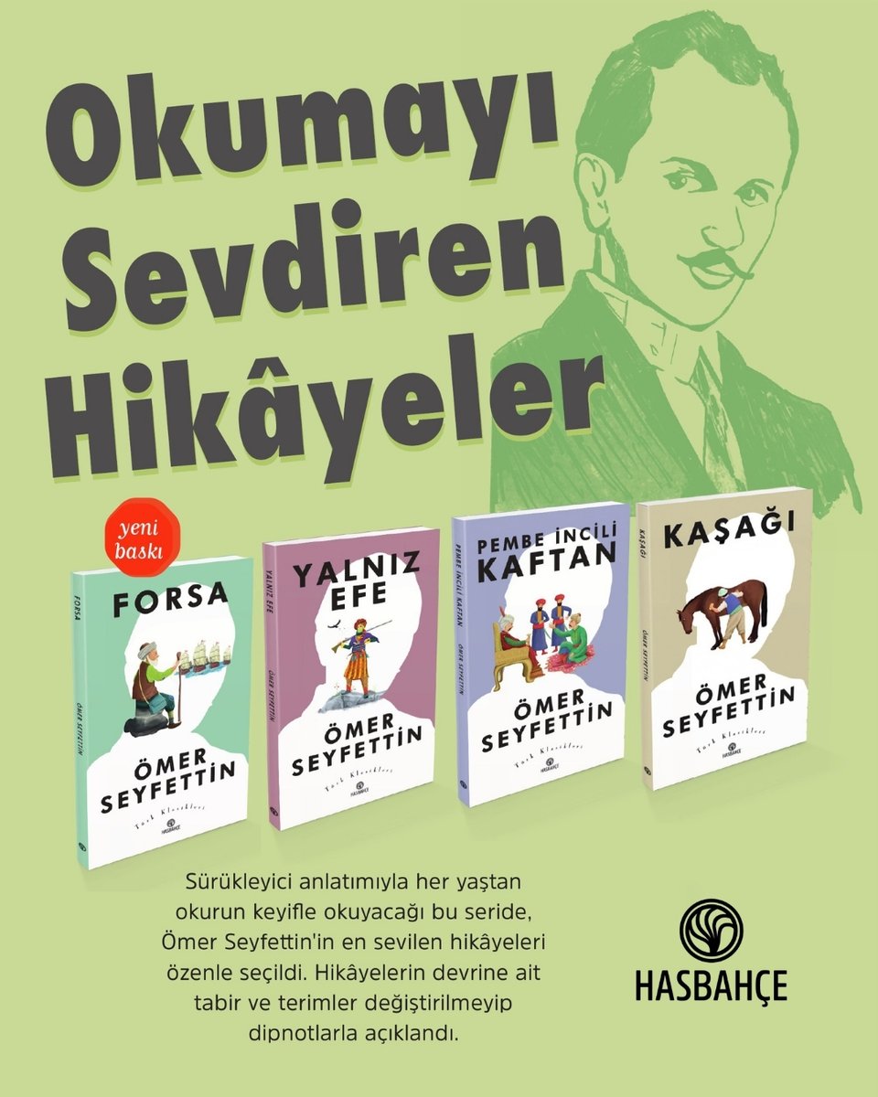 hasbahcekitap's tweet photo. Her yaştan okurun keyifle okuyacağı bu seride, Ömer Seyfettin'in Pembe İncili Kaftan, Forsa, Kaşağı ve Yalnız Efe kitapları yeni baskısıyla sizlerle.  
#hikaye #yeni  #çocuk #kitap #çocukkitapları #hikaye
Kitapları detaylı incelemek ve satın almak için;
https://t.co/Aierbffrl2 https://t.co/p2G7btrrqf