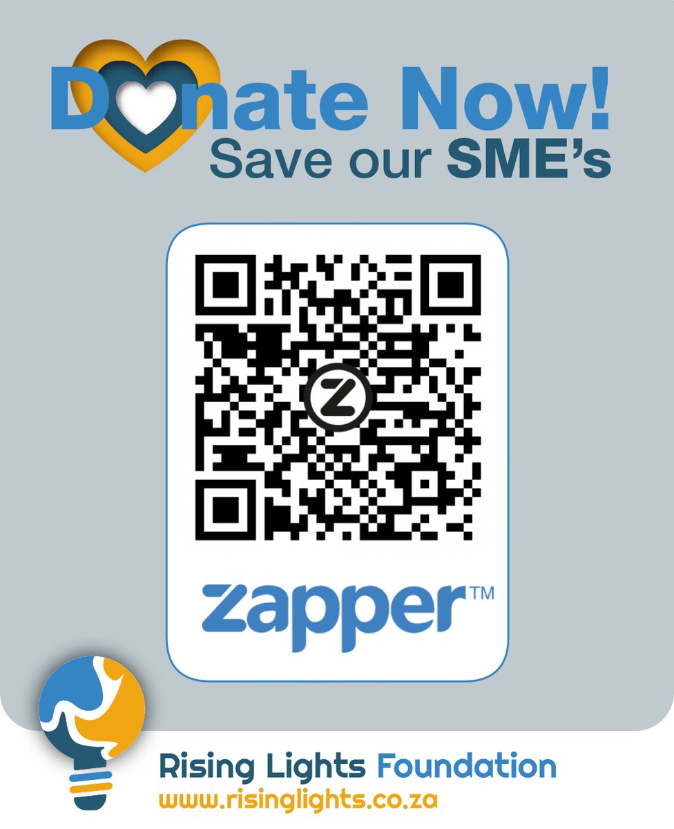 RisingLightsOrg's tweet photo. Donate to the Rising Lights Foundation &amp; Create Sustainable Youth Employment, and be part of the solution for improving lives for as little as R50; simply scan the code attached. For more information, visit https://t.co/2MNN7QJjWc https://t.co/RiioqNMv4S