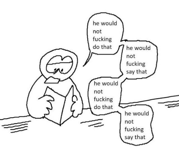 ClownJesterMarx's tweet photo. // this is how i feel looking back at this account's old interactions and lore stuff https://t.co/M3MV30SRJ0