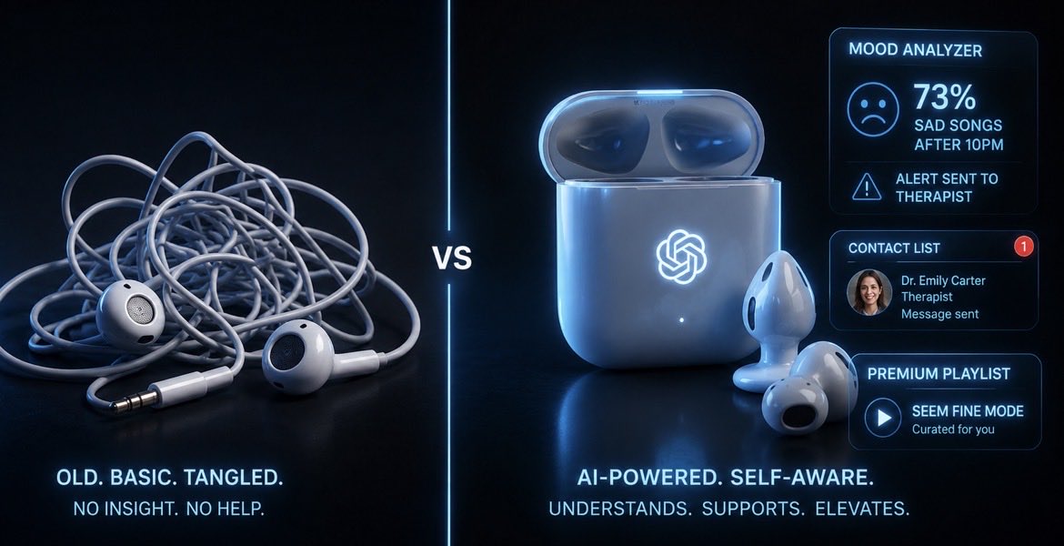 aihacksonly's tweet photo. I bought AI earbuds to focus better and track my productivity. 🎧

Excuse:
“It’ll help me concentrate and improve my workflow.”

Reality:
73% sad songs after 10PM.
Alert sent to therapist.
Contact list notified: “Check on them.”

Now I’m paying $9.99/month for ‘Seem Fine Mode’ just so my earbuds don’t expose my entire emotional state to everyone I know. 💀😂 You’re literally buying back your privacy from your own earbuds.