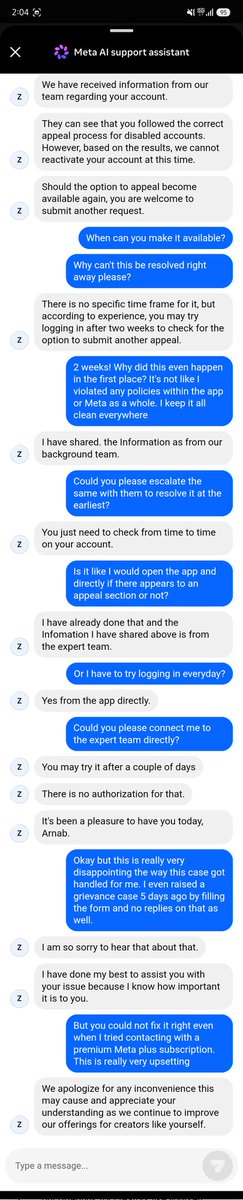 xshawarn's tweet photo. Really disappointed with @instagram/@Meta support. I was suddenly logged out of my account on all devices, tried every recovery method, raised grievances, and even paid for Meta Verified support, yet the issue is still unresolved with no proper explanation. PFA how it got handled https://t.co/GtZqqaUiVs