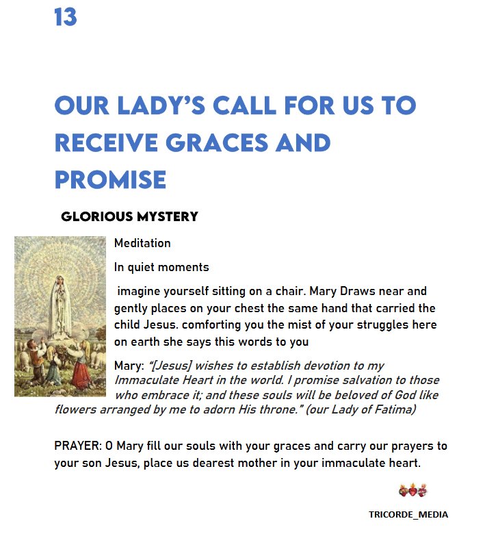 Tricorde_media's tweet photo. Day 13/31

#maydevotion #avemaria  #Catholictwitter #catholicx #catholic #foryou #ourladyoffatima https://t.co/YtZwlhdVrT