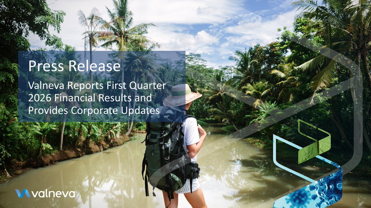 valnevaSE's tweet photo. Valneva Reports First Quarter 2026 Financial Results and Provides Corporate Updates. 

https://t.co/5eEDXvAAiK https://t.co/VpAY0d2MP8